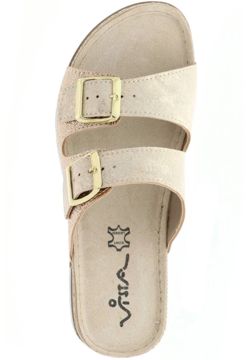 METALLIC-LOOK - Pantolette Flach - Gold – Bild 2