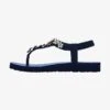 Skechers MEDITATION - Zehentrenner - Navy Mitobuck/ Rhinestone Trim