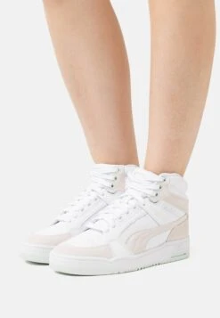 Puma SLIPSTREAM MID HERITAGE - Sneaker High - White/frosted Ivory/ice Flow