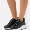 Calvin Klein CHUNKY INTERNAL WEDGE MONO MIX - Sneaker Low - Seasonal Black