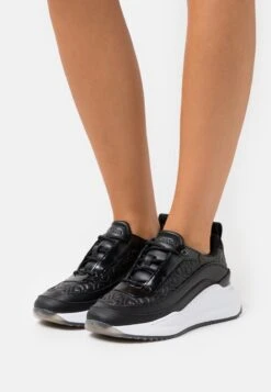 Calvin Klein CHUNKY INTERNAL WEDGE MONO MIX - Sneaker Low - Seasonal Black