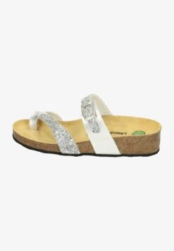 Pantolette Flach - Silber