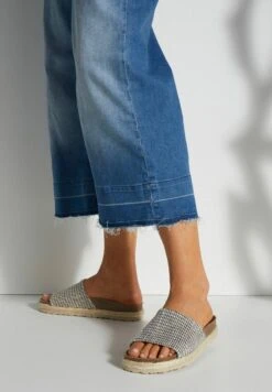 VENICE BEACH Pantolette Flach - Beige/schwarz