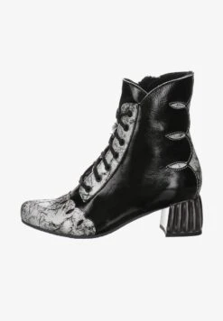 Stiefelette - Schwarz Kombi Weiss