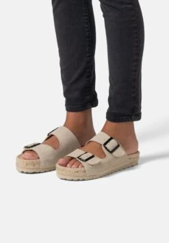 NICE - Pantolette Flach - Cappuccino