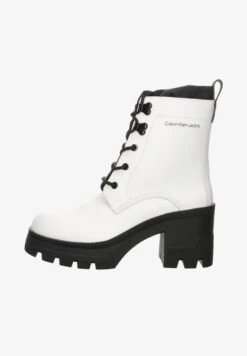 Calvin Klein CHUNKY - Plateaustiefelette - Weiss Glattleder