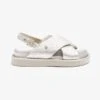 RIVER ISLAND RI MONOGRAM CROSS STRAP - Plateausandalette - Gold