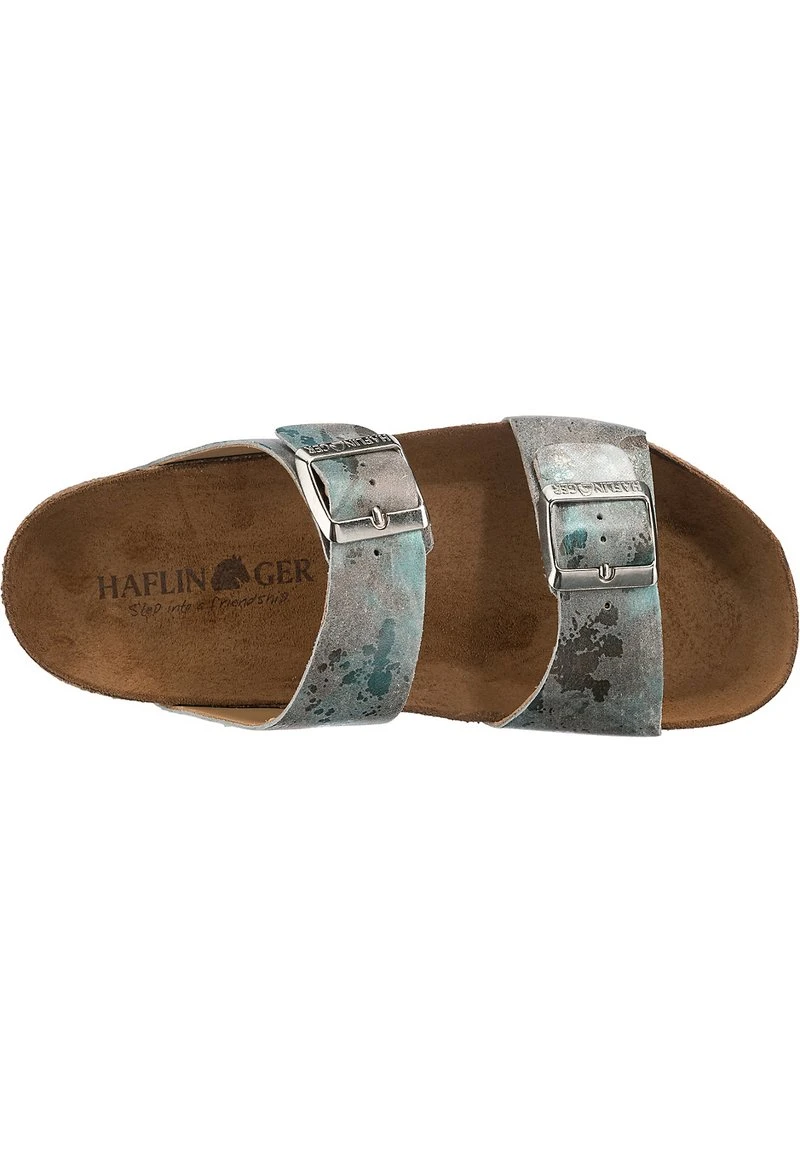 Haflinger ANDREA - Pantolette Flach - Blau Kombi – Bild 4